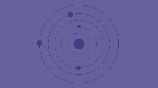 futuristic hud interface with circle orbit . concept for solar system diagram and perple clour