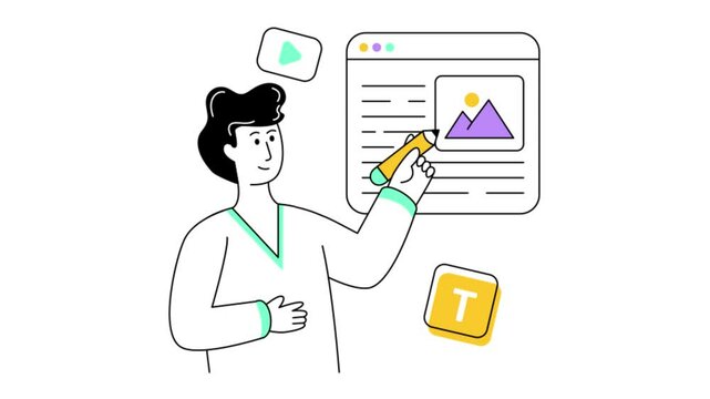 Mobile Login  2D Flat Animation