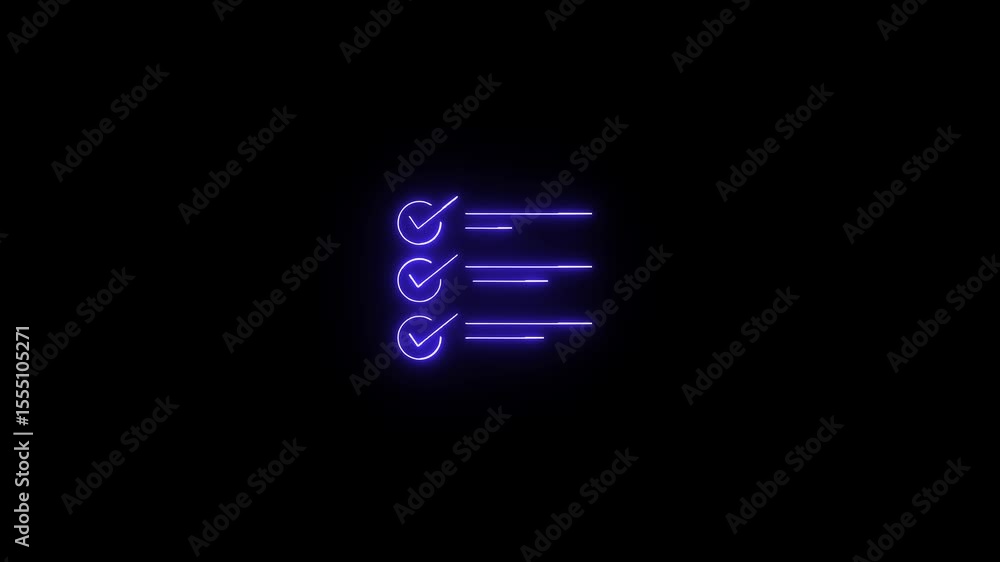 Poster checklist icon on file shows organized tasks. file with checklist symbolizes completed work. glowing