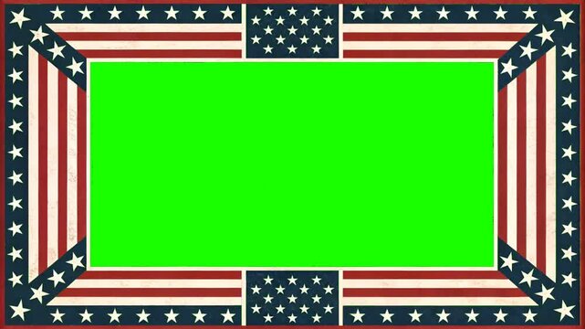 4th of july USA flag frame background 
