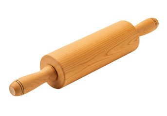 Isolated Wooden Rolling Pin for Baking
