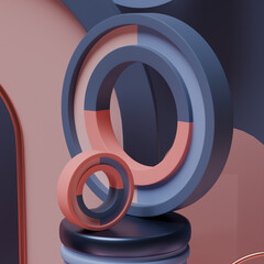 Fototapeta premium 3D Podium Model – Minimal Abstract Display Stand