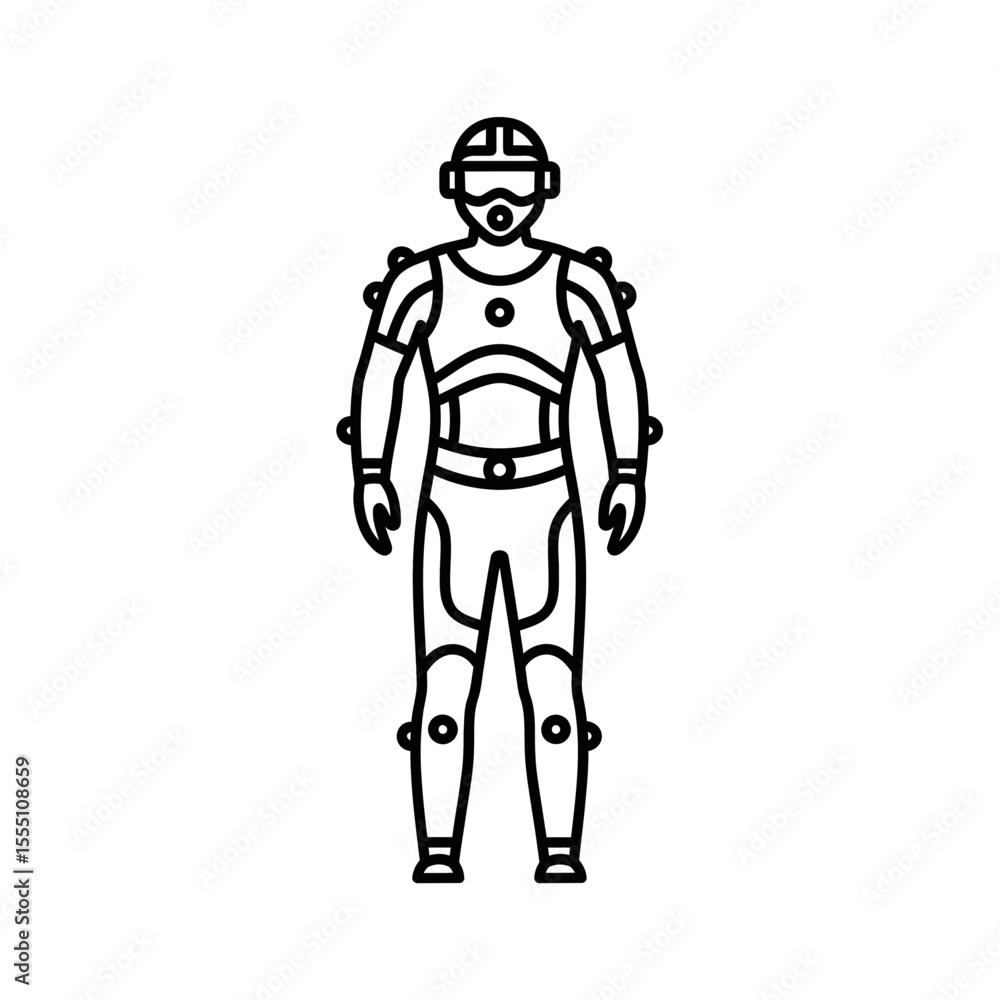 Poster motion capture character design in a minimalist line style