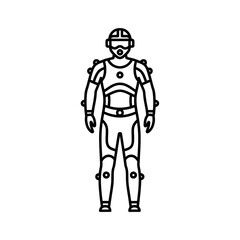 Fototapeta premium Motion capture character design in a minimalist line style 