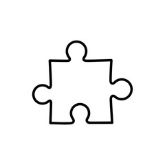 Puzzle Piece Outline Vector Icon  