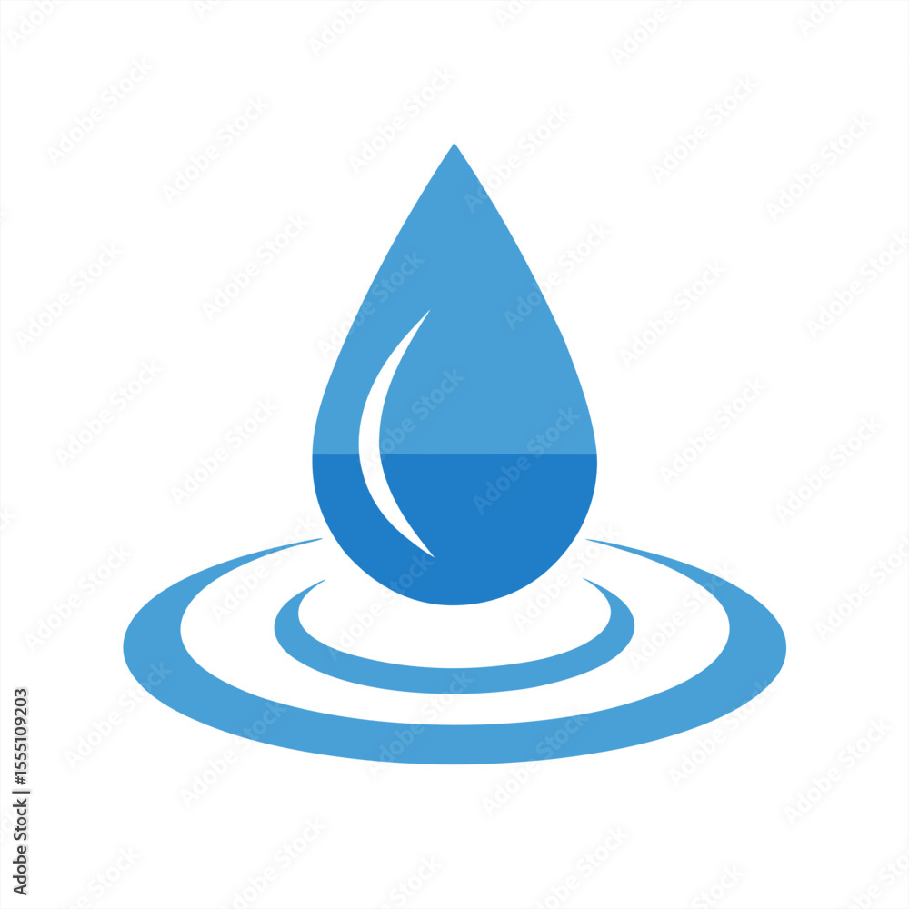 Poster clean vector illustration of water drop creating on white background