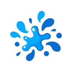 Creative Set of Water Splash Shapes Vector Clipart on White Background