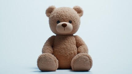 Obraz premium A teddy bear sits against a plain background.