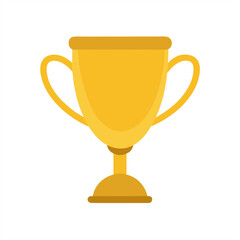 Golden Trophy Cup Isolated on White Background