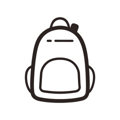 Minimalist Backpack Doodle Vector on White Background