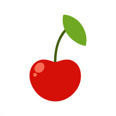 Realistic Cherrys Vector Illustration on White Background