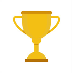 Shiny Gold Championship Cup on White Background