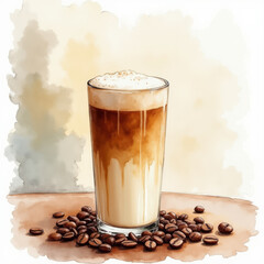 Latte Macchiato Emoji — 3D Layered Coffee Drink Icon
