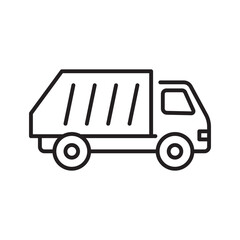 Garbage collection truck icon, waste disposal vehicle