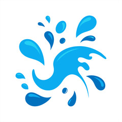 Varied Water Splash Vector Pack Illustration on White Background