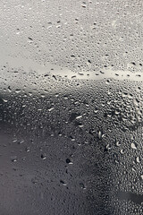 background, unusual, abstract. drops of morning dew, condensation on the glass. wet glass. water...