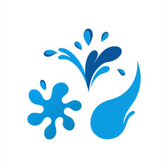 Vector Pack of Different Water Splash Designs on White Background