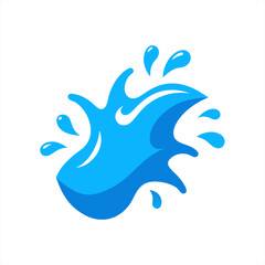 Water Impact Splash Shapes Vector Illustration on White Background