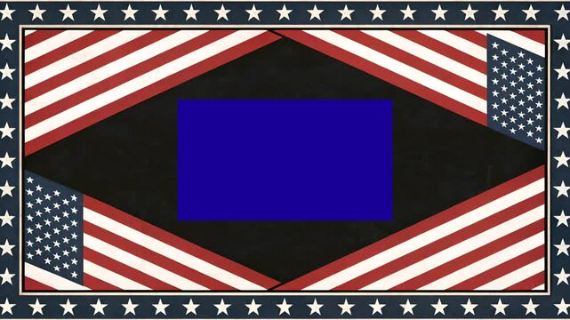 America flag border frame 4th July wishing background 