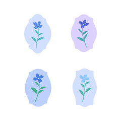 Simple design framing. Vector illustration with flower in simple hand drawn style. Vector shape for decor and design, packaging, labels, postcards, invitations.
