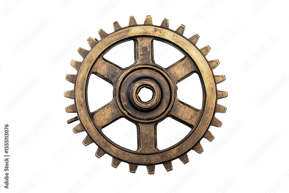 Poster intricate gear wheel isolated with a transparent background showcasing detailed craftsmanship and me