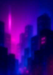 Naklejka premium Neon Cyberpunk Cityscape