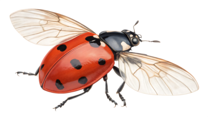  Ladybug isolated on a white background PNG.AI GENERATED 