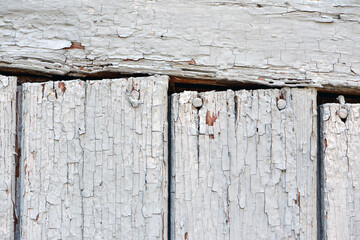 Old Shabby Wooden Planks with cracked gray Paint. wooden, retro, vintage background. old cracked...