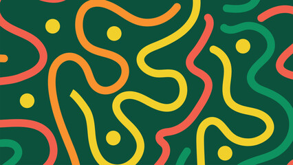 Fototapeta premium Neon squiggle elements background