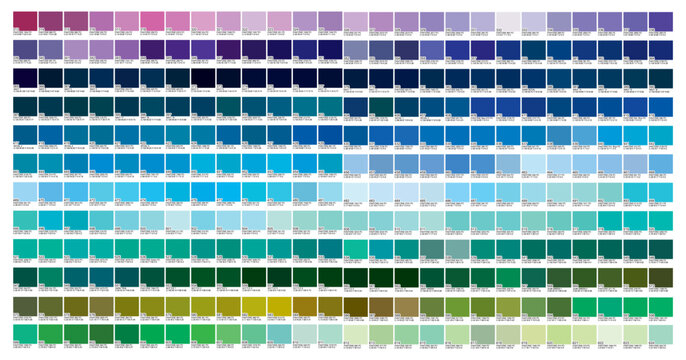 Color Palette Chart CMYK, RGB. Color Swatch book Template Chart for your design. Color Palette CMYK,RGB. Print Test Page. Pantone Color chart, palette. Color Codes. CMYK, Pantone. Vector  