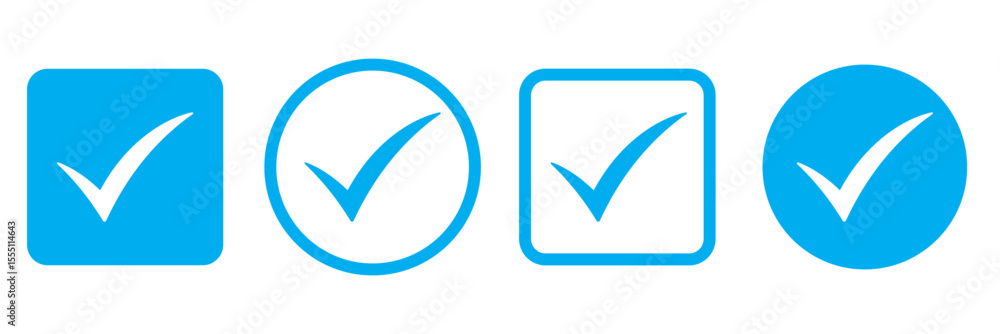 Poster check box icon with correct, accept checkmark icons tick box checked. approve symbol. check mark ico