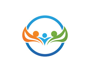Health success people care logo and symbols template