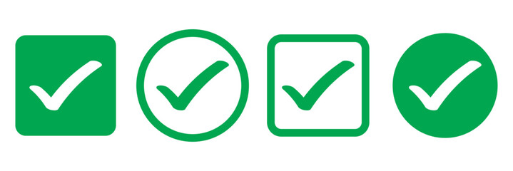 Check box icon with correct, accept checkmark icons, tick box checked. Approve symbol. Check mark icon vector design. Green check mark icon. Green tick symbol. Vector check icon
