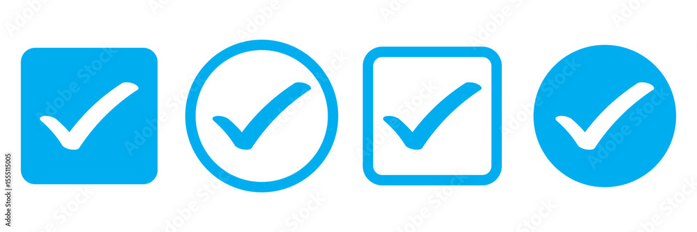 Poster check box icon with correct, accept checkmark icons tick box checked. approve symbol. check mark ico