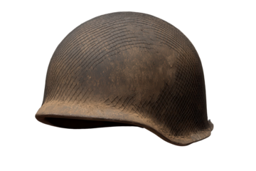 Military helmet designed for protection during combat operations, showcasing a classic shape and durable exterior for soldier safety during missions
