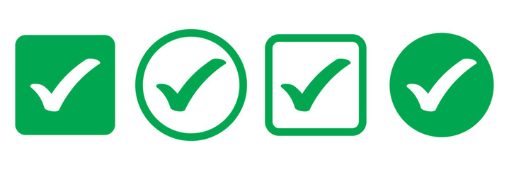Check box icon with correct, accept checkmark icons, tick box checked. Approve symbol. Check mark icon vector design. Green check mark icon. Green tick symbol. Vector check icon

