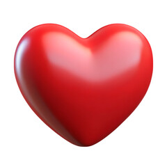 Fototapeta premium A glossy red heart shape symbol isolated on transparent background