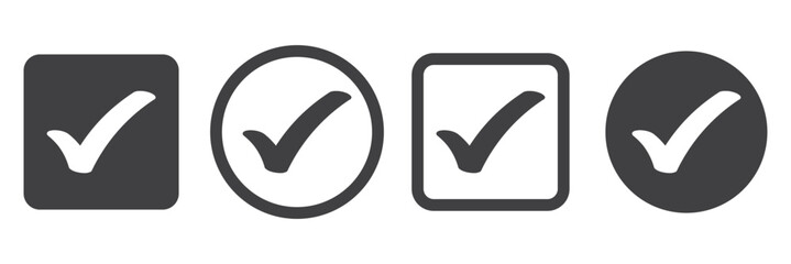  Check box icon with correct, accept checkmark icons tick box checked. Approve symbol. Check mark icon vector design. black check mark icon. black tick symbol. Vector check icon
