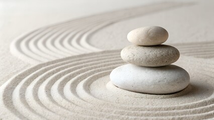 Pair of smooth stones balanced on each other &mdash; minimal zen composition