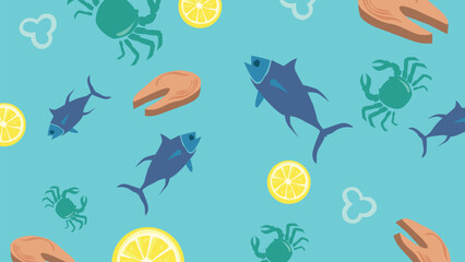 Tuna and Crab Background