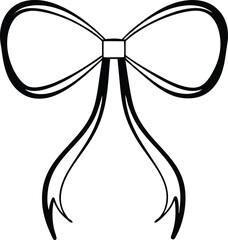 Ribbon & Bow tie outline icon vector illustration 