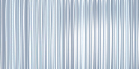 Obraz na płótnie Canvas Corrugated glass background with transparent ribbed pattern and gradient light effect. Abstract 3d metal wall with silver polycarbonate stripe design. Premium crystal panel with prism rainbow glow.
