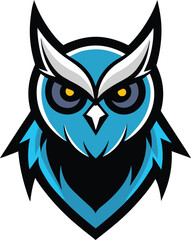 Owl Head Mascot Logo. cyber samurai fighter sport mascot gaming logo