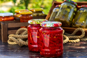 Canned peppers in vinegar