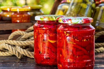 Canned peppers in vinegar