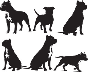 Pit Bull Terrier dog vector illustration