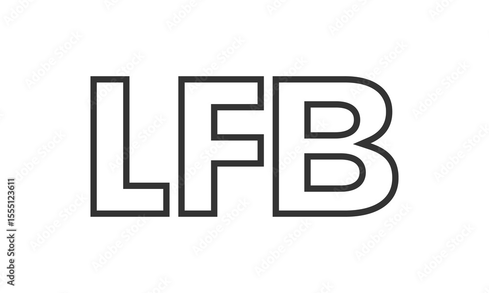 Poster lfb logo design template with strong and modern bold text. initial based vector logotype featuring s