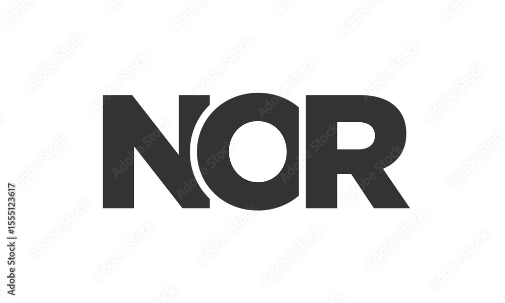 Fototapete NOR logo design template with strong and modern bold text. Initial based vector logotype featuring simple and minimal typography. Trendy company identity.