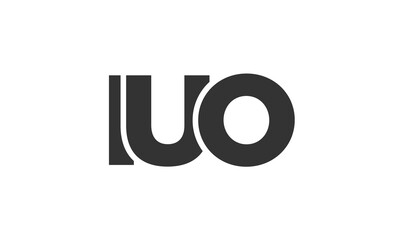 IUO logo design template with strong and modern bold text. Initial based vector logotype featuring simple and minimal typography. Trendy company identity.
