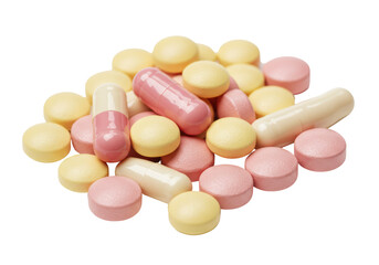 Isolated Variety Colorful Pills Capsules Medication